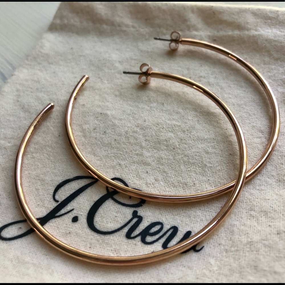 NWOT J. Crew Rose Gold Hoops